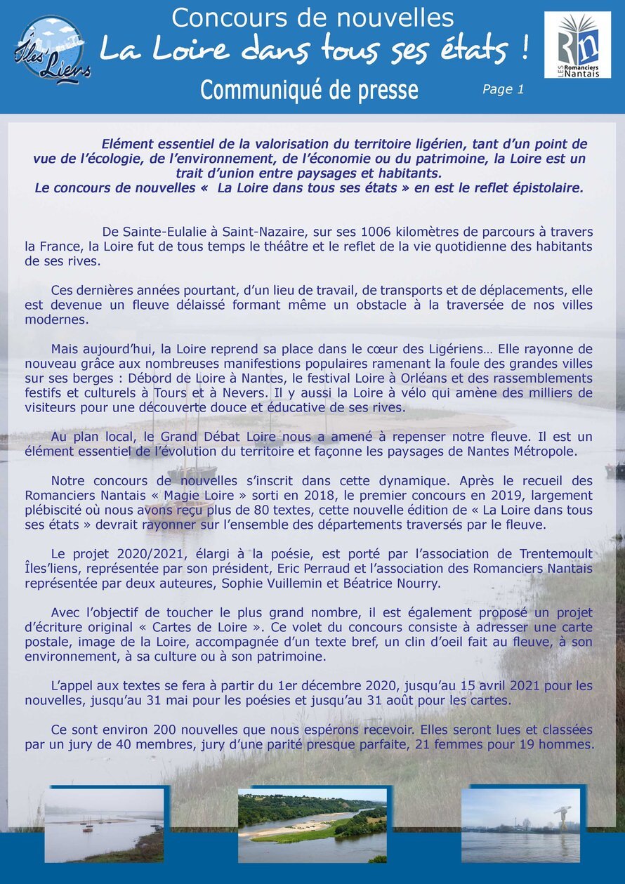 Concours De Poesies Et De Nouvelles La Loire Dans Tous Ses Etats Tisseurs De Mots